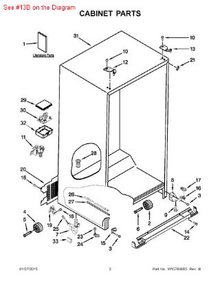 Picture of Whirlpool HINGE-DOOR - Part# W10249925