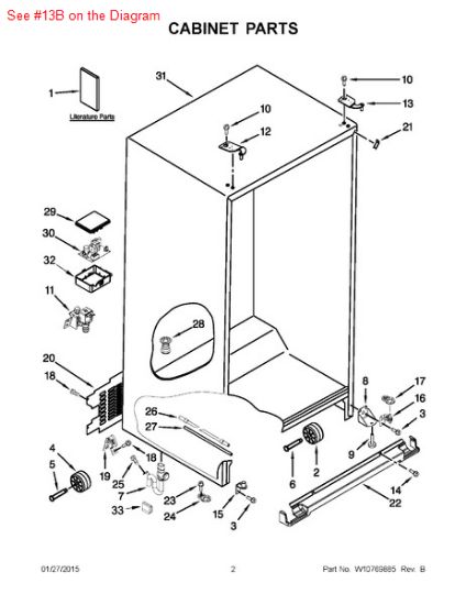 Picture of Whirlpool HINGE-DOOR - Part# W10249925