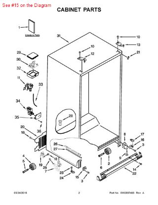Picture of Whirlpool HINGE-DOOR - Part# W10249943