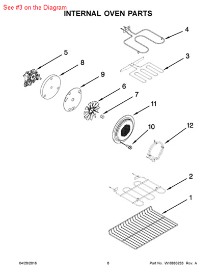 Picture of Whirlpool ELMNT-BAKE - Part# W10249981