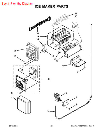 Picture of Whirlpool BRACKET - Part# W10251080