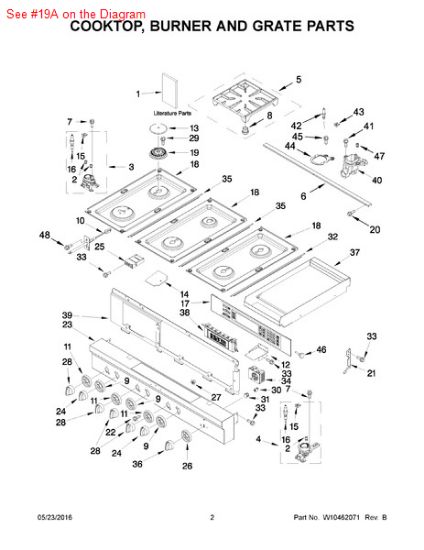 Picture of Whirlpool BURNR-HEAD - Part# W10256027