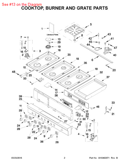 Picture of Whirlpool CAP-BURNER - Part# W10256034
