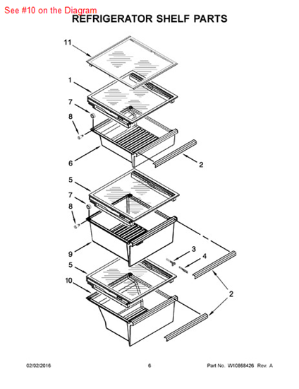 Picture of Whirlpool PAN-MEAT - Part# W10256854