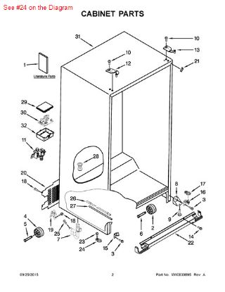 Picture of Whirlpool CAM-DOOR - Part# W10257198