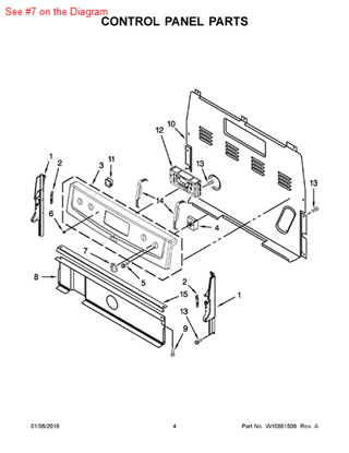 Picture of Whirlpool KNOB - Part# W10259208