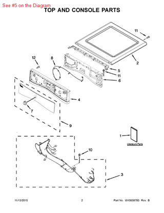 Picture of Whirlpool BRACKET - Part# W10259210