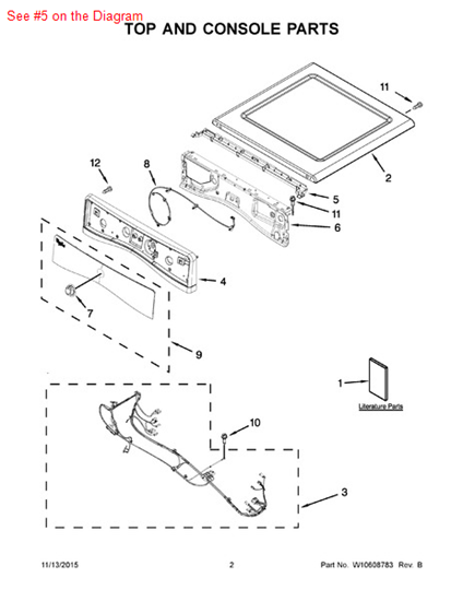 Picture of Whirlpool BRACKET - Part# W10259210