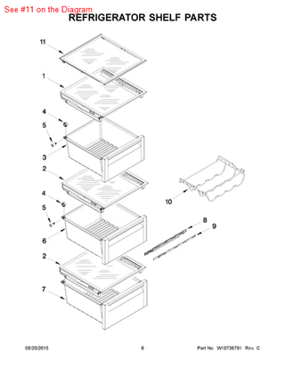 Picture of Whirlpool SHELF-GLAS - Part# W10269156