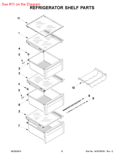 Picture of Whirlpool SHELF-GLAS - Part# W10269156