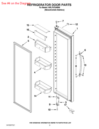 Picture of Whirlpool BIN-CNTLVR - Part# W10269173