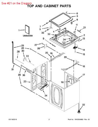 Picture of Whirlpool HINGE - Part# W10270399