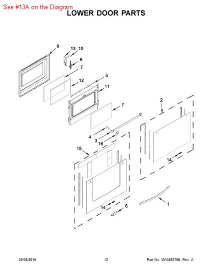 Picture of Whirlpool HINGE-RECV - Part# W10272328
