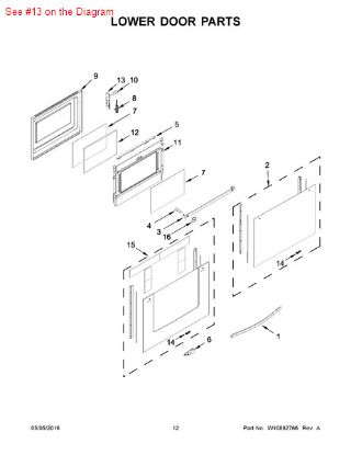 Picture of Whirlpool HINGE-RECV - Part# W10272329