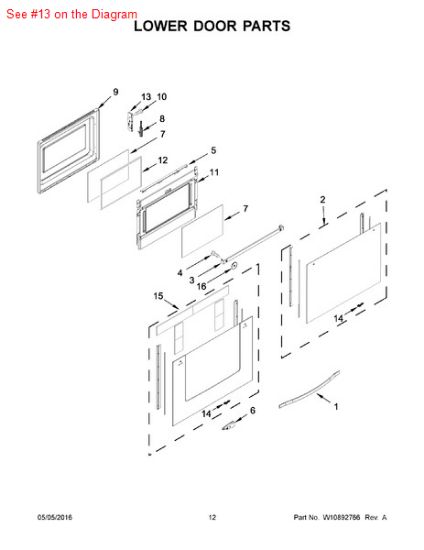 Picture of Whirlpool HINGE-RECV - Part# W10272329