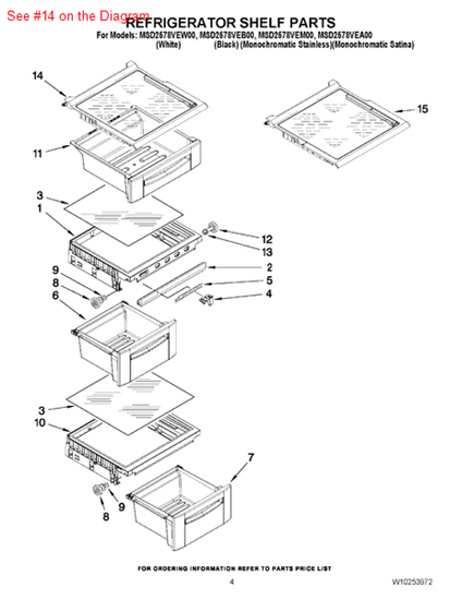 Picture of Whirlpool SHELF-GLAS - Part# W10276346