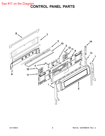 Picture of Whirlpool CNTRL-ELEC - Part# W10277011