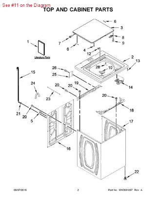 Picture of Whirlpool RETAINER - Part# W10280024