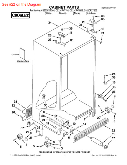Picture of Whirlpool GRILLE - Part# W10283940