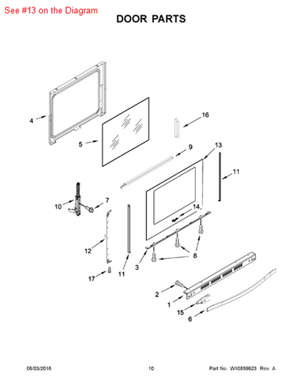 Picture of Whirlpool GLASS-DOOR - Part# W10289142