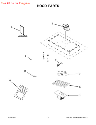 Picture of Whirlpool KNOB-CNTRL - Part# W10294009