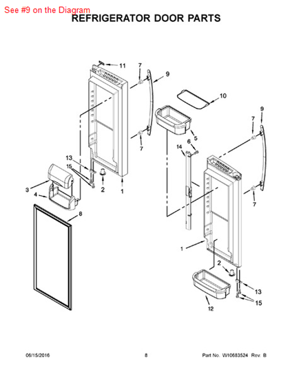 Picture of Whirlpool HANDLE - Part# W10298179