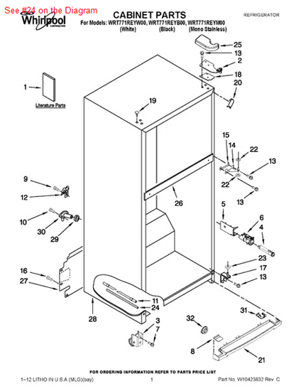 Picture of Whirlpool TUBE-WATER - Part# W10306394