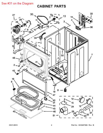 Picture of Whirlpool SEAL - Part# W10312811
