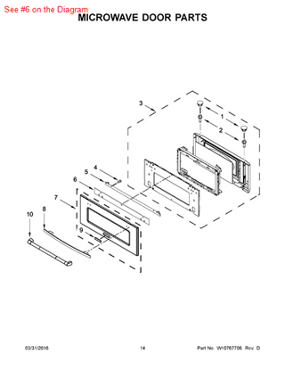 Picture of Whirlpool PAD-DOOR - Part# W10314607
