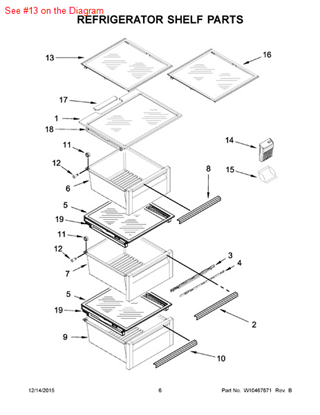 Picture of Whirlpool SHELF-GLAS - Part# W10315527