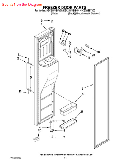 Picture of Whirlpool BIN-FRAME - Part# W10316463