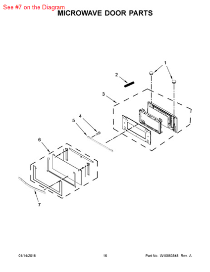 Picture of Whirlpool HNDLE-DOOR - Part# W10317136
