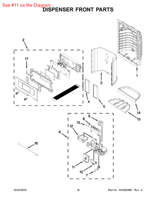 Picture of Whirlpool DOOR-CHUTE - Part# W10317279