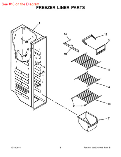 Picture of Whirlpool SHELF-WIRE - Part# W10318951