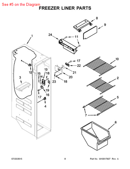 Picture of Whirlpool SHELF-WIRE - Part# W10318952