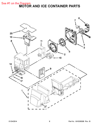 Picture of Whirlpool BIN-ICE - Part# W10324090