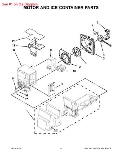 Picture of Whirlpool BIN-ICE - Part# W10324090