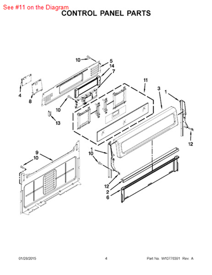 Picture of Whirlpool SWTCH-MEMB - Part# W10324416