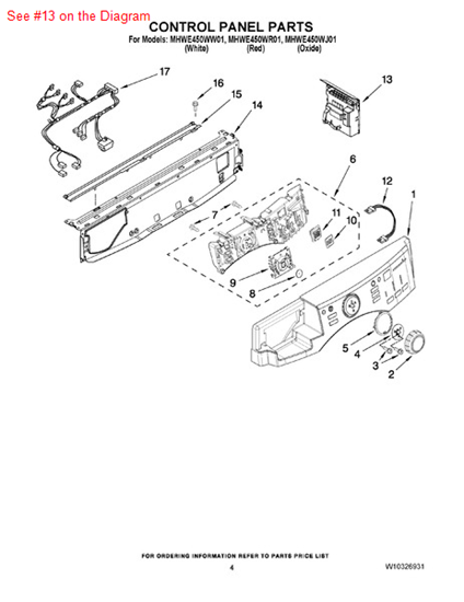 Picture of Whirlpool CNTRL-ELEC - Part# W10326989