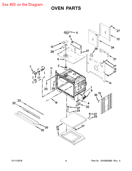 Picture of Whirlpool VENT-OVEN - Part# W10327375