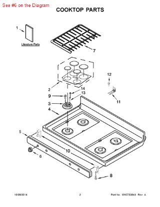 Picture of Whirlpool KNOB - Part# W10339424