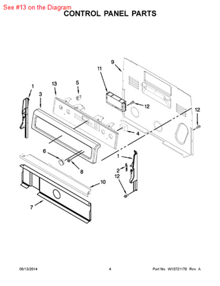 Picture of Whirlpool SWTCH-MEMB - Part# W10347929