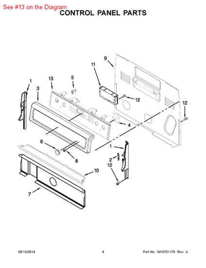 Picture of Whirlpool SWTCH-MEMB - Part# W10347929