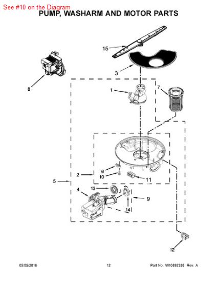 Picture of Whirlpool SCREW - Part# W10348407