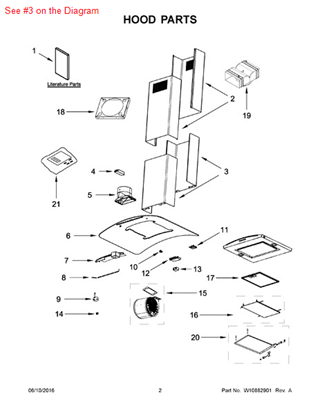 Picture of Whirlpool CHIMNEY - Part# W10351830