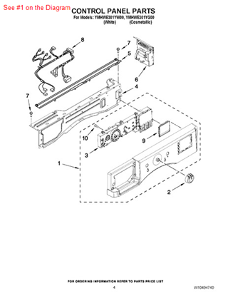 Picture of Whirlpool CONSOLE - Part# W10360640