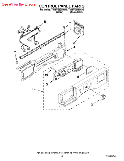 Picture of Whirlpool CONSOLE - Part# W10360640