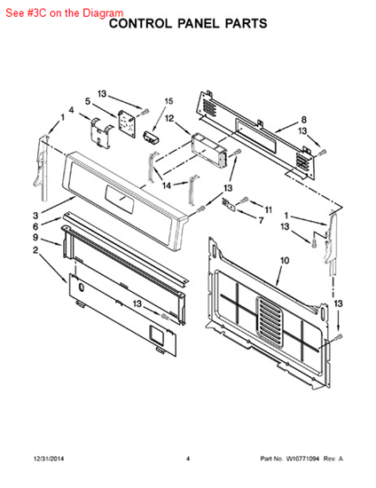 Picture of Whirlpool PANL-CNTRL - Part# W10370101