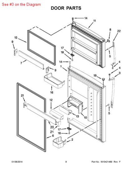 Picture of Whirlpool HANDLE - Part# W10370622