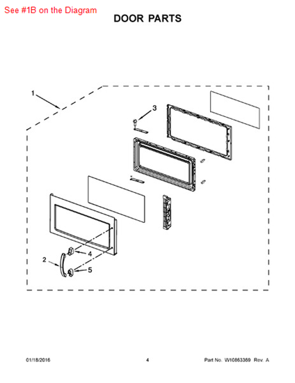 Picture of Whirlpool DOOR/MW - Part# W10372913